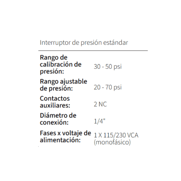 INTERRUPTOR DE PRESION ALTAMIRA 30-50 - Imagen 2