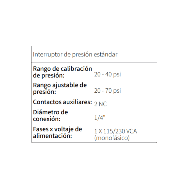 INTERRUPTOR DE PRESION ALTAMIRA 20-40 - Imagen 2